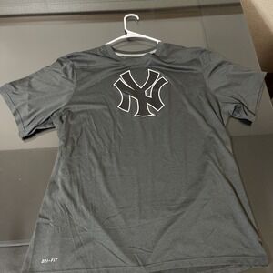 Nike Dri-fit Tee New York Yankees NY T Shirt Gray Baseball Size XL